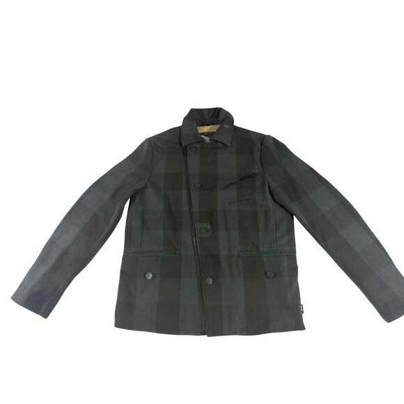 Skunkfunk Women's S Plaid Wool Jacket Sherpa Lined Green Black Academia Classic - Picture 1 of 13